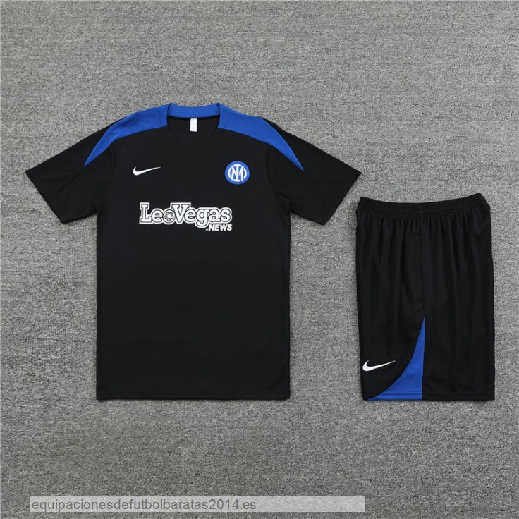Nuevo Entrenamiento Conjunto Completo Niños Inter Milan 23/24 Negro Azul Baratas
